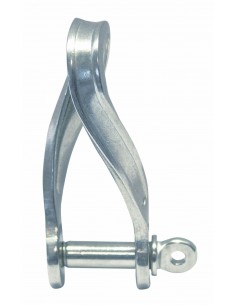 8299 RVS - D-sluiting plaat, gedraaide uitvoering - RVS Sluitingen en karabijnhaken