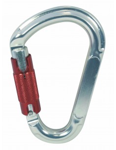 8490 RVS - karabijnhaak met borging aluminium - RVS Sluitingen en karabijnhaken