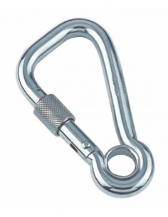 8951 RVS - karabijnhaak asymetrisch met kous en borging - RVS Sluitingen en karabijnhaken