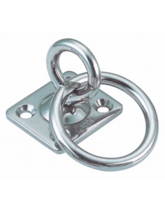 8397 RVS - Oogplaat met draaibaar oog en ring - RVS Relingbeslag en toebehoren.