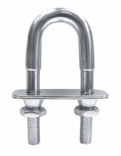 814223 RVS - U-bout met contraplaat en afbreekmoeren - RVS Kikkers,  blokken en oogbouten