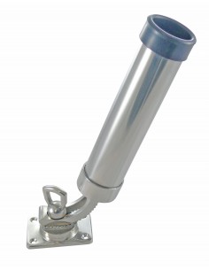 814860 RVS - Hengelhouder met montageplaat, verstelbaar - RVS Kikkers,  blokken en oogbouten