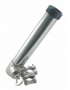 814861 RVS - Hengelhouder voor relingmontage, verstelbaar - RVS Kikkers,  blokken en oogbouten