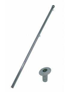 814133 RVS - Vlaggenstok met houder verzonken montage 15?° - RVS Jachtbeslag algemeen