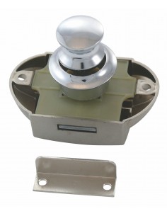 814187 RVS - Slot met drukknop, incl. sluitplaat - RVS Jachtbeslag algemeen